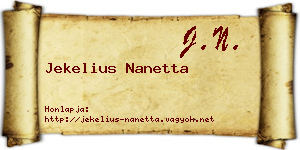 Jekelius Nanetta névjegykártya